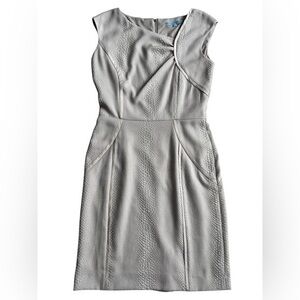 ANTONIO MELANI Textured Gray Asymmetrical business Dress